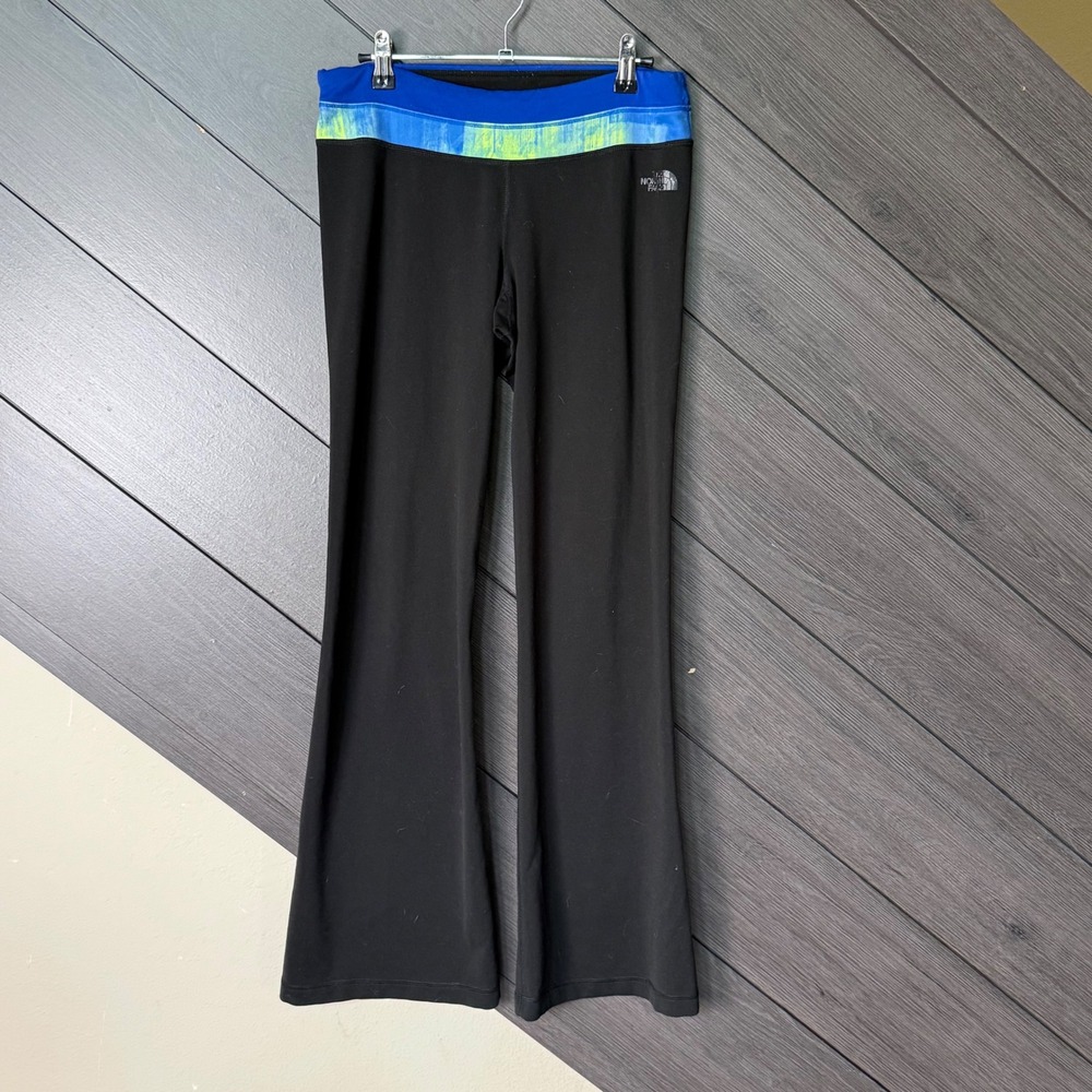 The North Face Women's Black Yoga‎ Flare Leggings Blue Waistband Medium